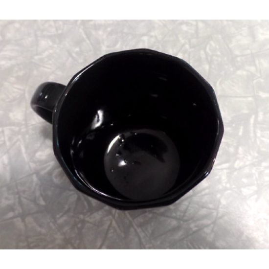 VINTAGE OTAGIRI JAPAN "BLUE IRIS" BLACK COFFEE/TEA MUG CUP