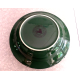 LONGABERGER POTTERY GREEN "WOVEN TRADITIONS" SERVING BOWL W/ FOOTED METAL STAND