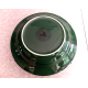 LONGABERGER POTTERY GREEN "WOVEN TRADITIONS" SERVING BOWL W/ FOOTED METAL STAND
