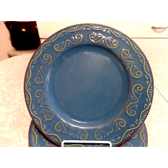 PIER1 IMPORTS "TUNISIA" SCROLL PATTERN 4 PC. LUNCH PLATE SET