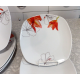 TABLETOPS GALLERY 6 PC. PORCELAIN DINNERWARE SET in the RED "LILY" PATTERN