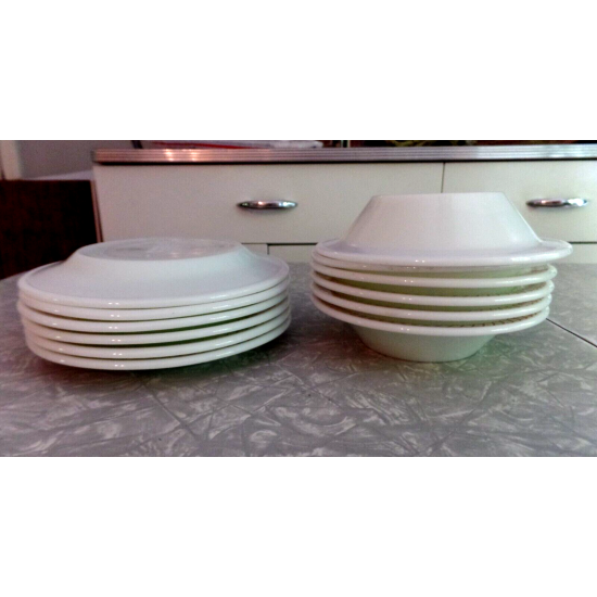 PYREX TABLEWARE by CORNING 12 PC. DINNERWARE SET in the "REGENCY" SCROLL PATTERN