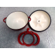 TECHNIQUE CAST IRON ENAMELWARE 2 QUART "TOMATO" SHAPED CASSEROLE DISH with LID