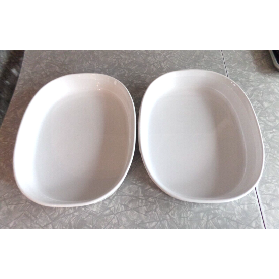 2 Pc. Corning 2.5L French White F-4-B Casserole Dishes Made in the USA