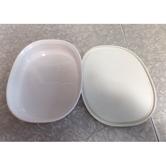 2 Pc. Corning 1.8L French White F-6-B Casserole Dish with Plastic Storage Lid