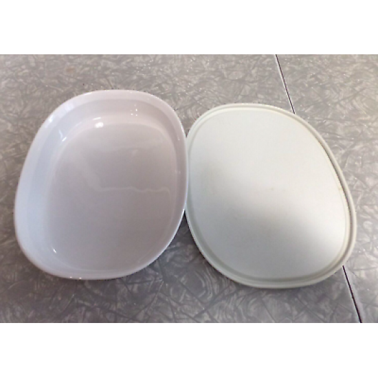 2 Pc. Corning 1.8L French White F-6-B Casserole Dish with Plastic Storage Lid