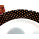 STEELITE ENGLAND 4 PC. GOLD DOTS on a BLACK RIM BREAD/DESSERT PLATE SET