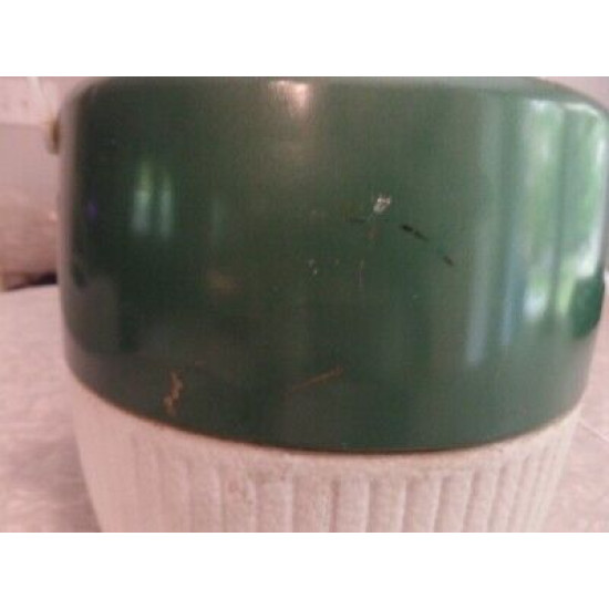 VINTAGE "1977" COLEMAN 2 GAL. GREEN AND WHITE COOLER JUG with SPIGOT & HANDLE