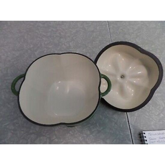 TECHNIQUE CAST IRON ENAMELWARE 1 1/2 QUART "BELL PEPPER" CASSEROLE DISH with LID