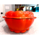 TECHNIQUE CAST IRON ENAMELWARE 2.5 QUART"PUMPKIN" SHAPED CASSEROLE DISH with LID