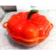 TECHNIQUE CAST IRON ENAMELWARE 2.5 QUART"PUMPKIN" SHAPED CASSEROLE DISH with LID
