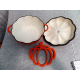 TECHNIQUE CAST IRON ENAMELWARE 2.5 QUART"PUMPKIN" SHAPED CASSEROLE DISH with LID