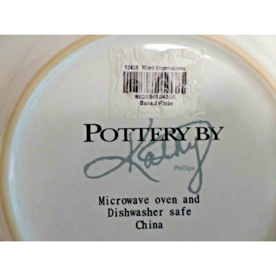 POTTERY by KATHY WORD EXPRESSIONS SERIES "dream" 2 PC. LUNCHEON/SALAD PLATE SET