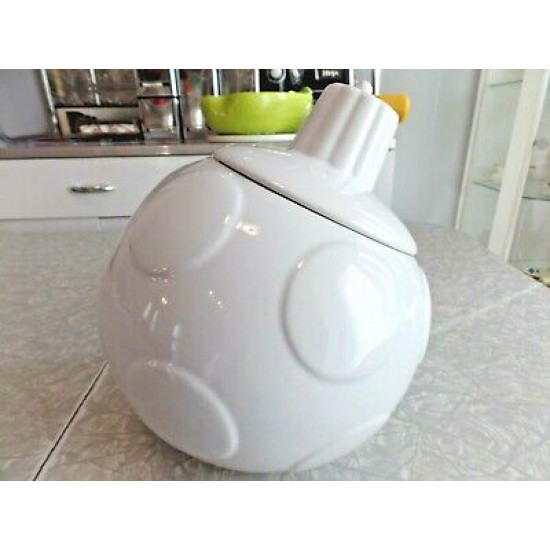 THE CELLAR  "YOU PAINT" LARGE CHRISTMAS ORNAMENT COOKIE JAR in SOLID WHITE