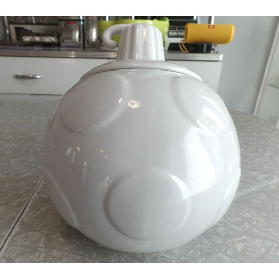 THE CELLAR  "YOU PAINT" LARGE CHRISTMAS ORNAMENT COOKIE JAR in SOLID WHITE