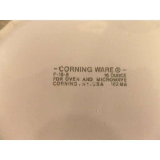 2 PC. CORNING F-16-B FRENCH WHITE 16 OZ. ROUND CASSEROLE DISH W/STORAGE LID