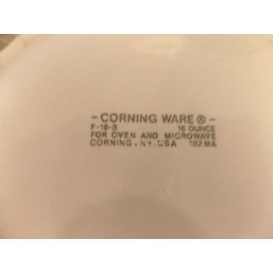 2 PC. CORNING F-16-B FRENCH WHITE 16 OZ. ROUND CASSEROLE DISH W/STORAGE LID