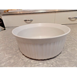 CORNINGWARE STONEWARE FRENCH WHITE 2.5 QT. ROUND CASSEROLE DISH