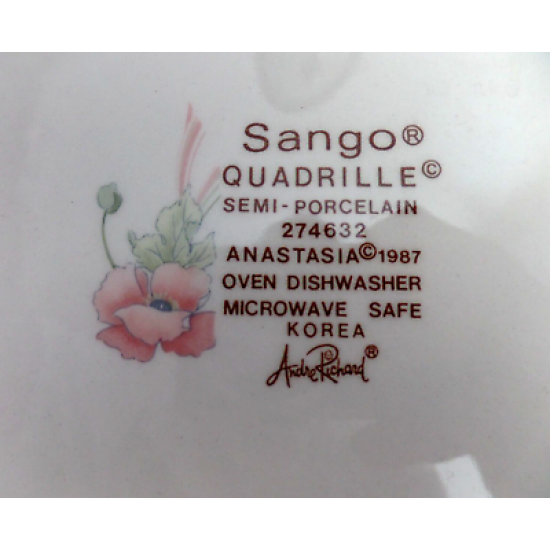 SANGO QUADRILLE (2) PC. DINNER PLATE SET in the "ANASTASIA" PATTERN