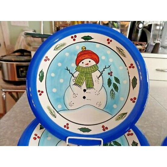 LIBBEY 12 PC. DINNERWARE SET in the HOLIDAY "SNOWMAN" PATTERN