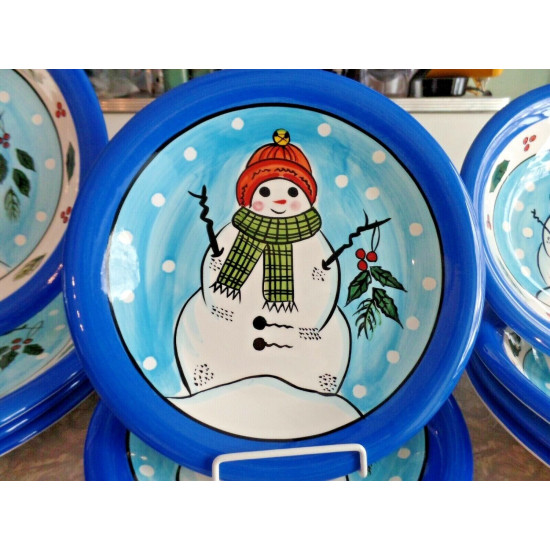 LIBBEY 12 PC. DINNERWARE SET in the HOLIDAY "SNOWMAN" PATTERN