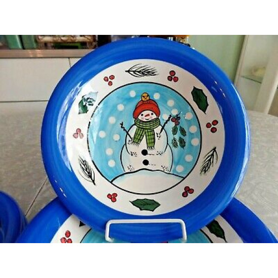LIBBEY 12 PC. DINNERWARE SET in the HOLIDAY "SNOWMAN" PATTERN