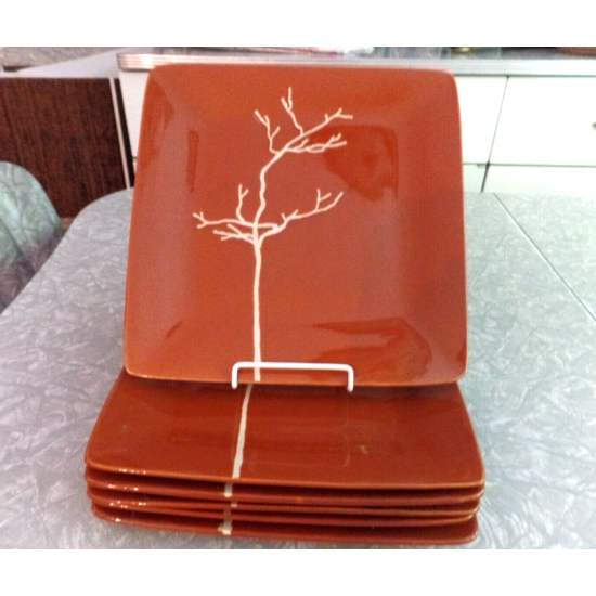 BAUM "AUTUMN BRANCH" PATTERN 6 PC. SALAD/LUNCHEON PLATE SET
