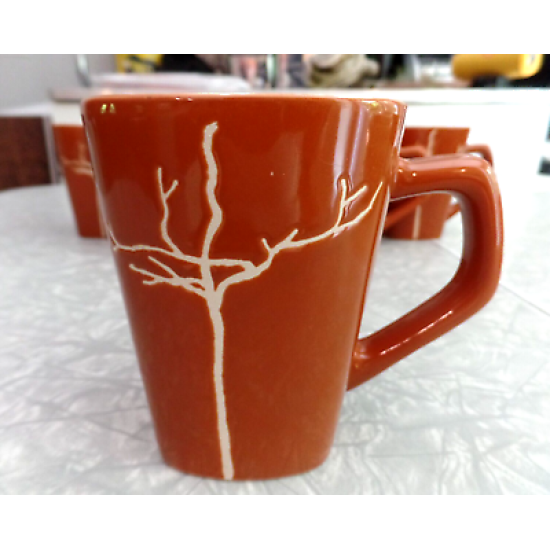 BAUM "AUTUMN BRANCH" PATTERN 6 PC. SQUARE COFFEE/TEA MUG SET