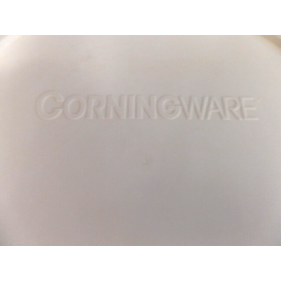 4 PC. CORNINGWARE STONEWARE FRENCH WHITE 1.5 QT. ROUND CASSEROLE SET W/LIDS
