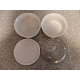 4 PC. CORNINGWARE STONEWARE FRENCH WHITE 1.5 QT. ROUND CASSEROLE SET W/LIDS