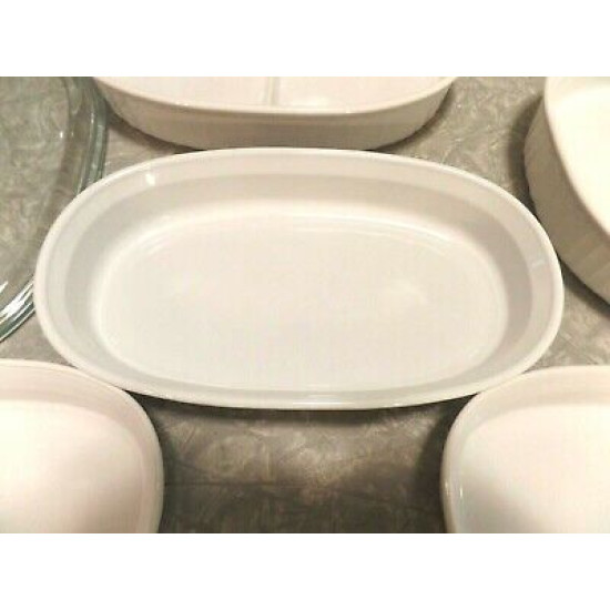 CORNING WARE "FRENCH WHITE" 6 PC. OVATE CASSEROLE BAKEWARE SET
