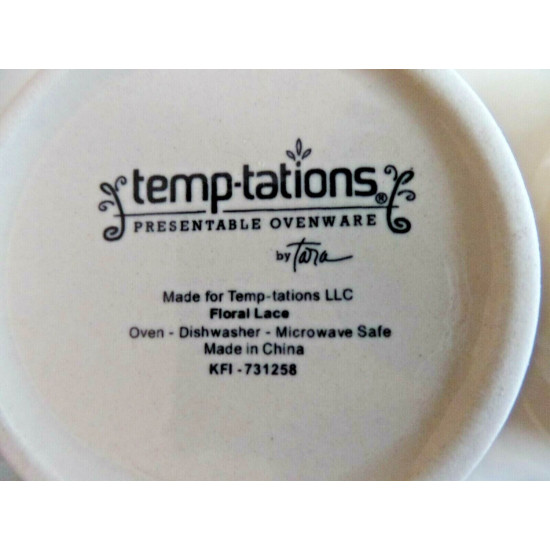 TEMPTATIONS PRESENTABLE OVENWARE by TARA ORANGE"FLORAL LACE" MUFFIN BAKER & RACK