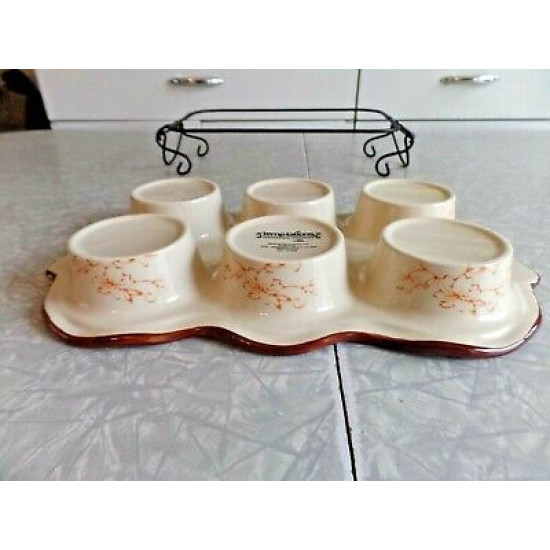 TEMPTATIONS PRESENTABLE OVENWARE by TARA ORANGE"FLORAL LACE" MUFFIN BAKER & RACK