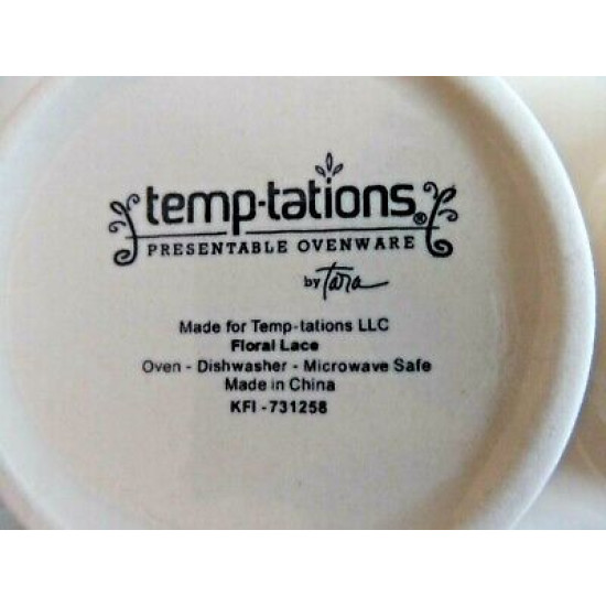 TEMPTATIONS PRESENTABLE OVENWARE by TARA ORANGE"FLORAL LACE" MUFFIN BAKER & RACK