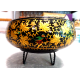 BEAUTIFUL VTG. ALI-BROTHERS HASSANABAD KASHMIR,INDIA HANDMADE WOOD & BRASS BOWL