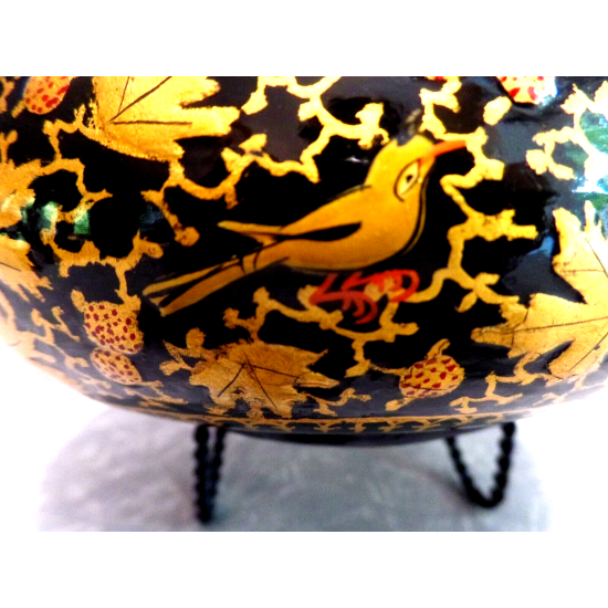 BEAUTIFUL VTG. ALI-BROTHERS HASSANABAD KASHMIR,INDIA HANDMADE WOOD & BRASS BOWL