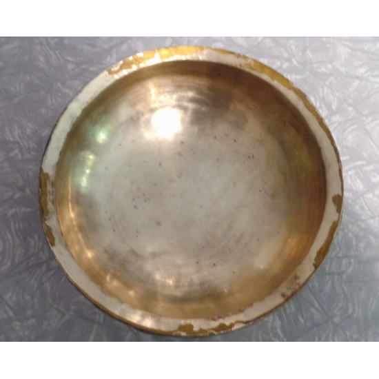 BEAUTIFUL VTG. ALI-BROTHERS HASSANABAD KASHMIR,INDIA HANDMADE WOOD & BRASS BOWL