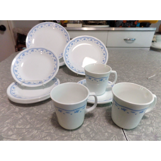CORELLE  "MORNING BLUE"  PATTERN 14 PC. DINNERWARE SET