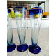 ARTISAN COBALT BLUE HAND BLOWN GLASS 4 PC.PARFAIT STYLE FLUTE DRINKING GLASSES