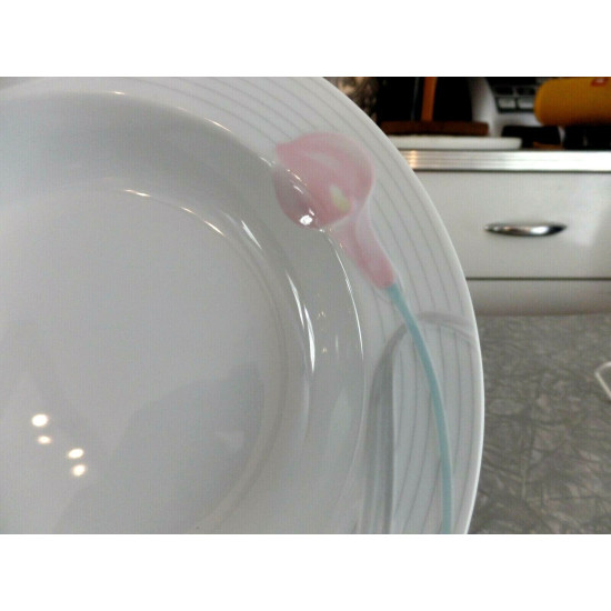 4 PC. MIKASA FINE CHINA SOUP/CONSOMME' BOWL SET in the "SERENADE" PINK PATTERN