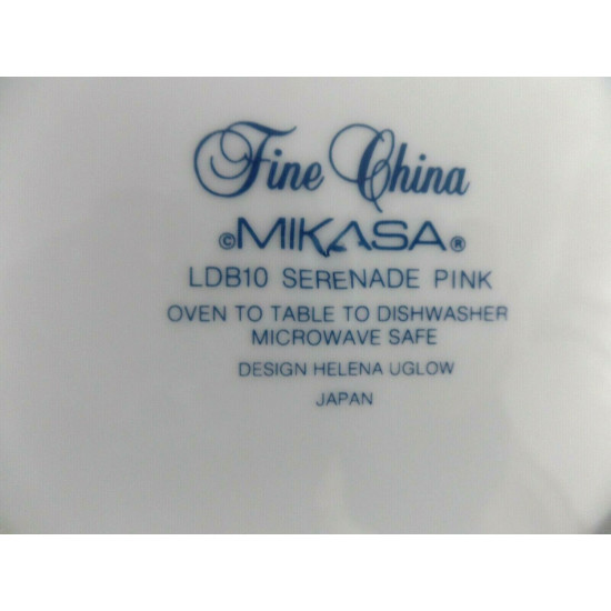 4 PC. MIKASA FINE CHINA SOUP/CONSOMME' BOWL SET in the "SERENADE" PINK PATTERN