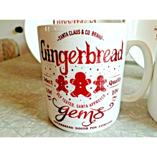 NEW 222 FIFTH "SANTA COMPANY" 6 PC. DINNERWARE in the "GINGERBREAD MAN" PATTERN