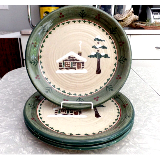 SONOMA LIFE-STYLE "LODGE" PATTERN 3 PC. DINNER PLATE SET