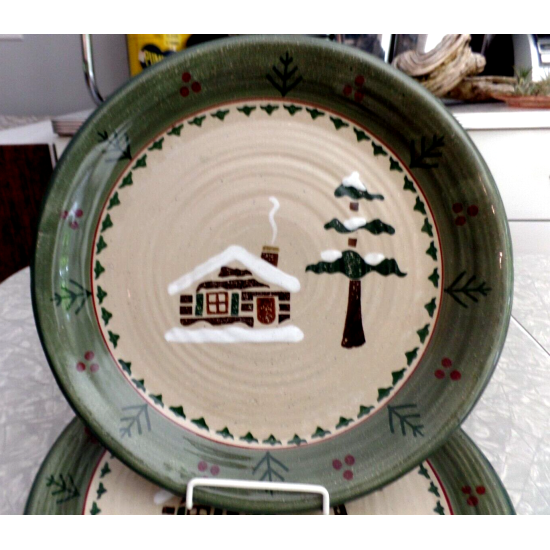 SONOMA LIFE-STYLE "LODGE" PATTERN 3 PC. DINNER PLATE SET