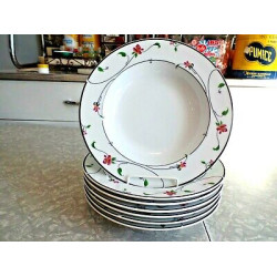 SAVOIR VIVRE OVEN - TABLE RIMMED SOUP BOWL in the "SPRING FANTASY" PATTERN LEA01