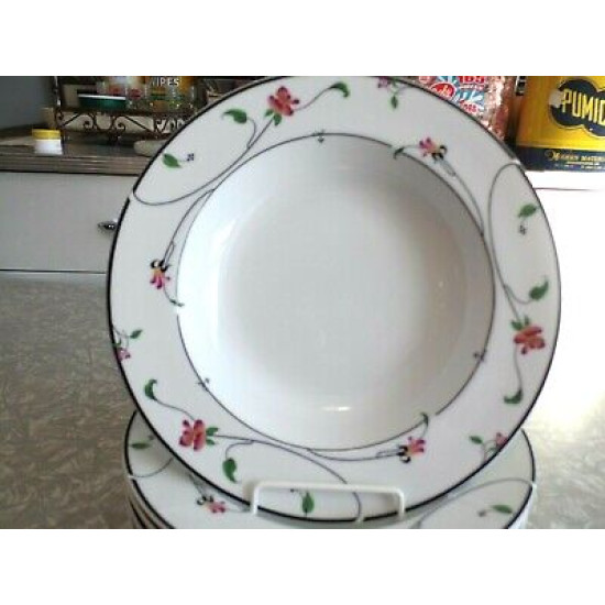 SAVOIR VIVRE OVEN - TABLE RIMMED SOUP BOWL in the "SPRING FANTASY" PATTERN LEA01