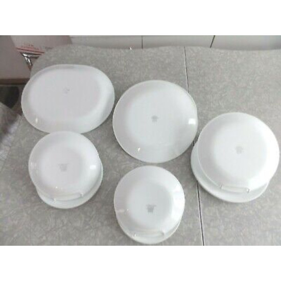 CORELLE WINTER FROST 25 PC. DINNERWARE SET...(4) MUGS & (4) SAUCERS NOT PICTURED