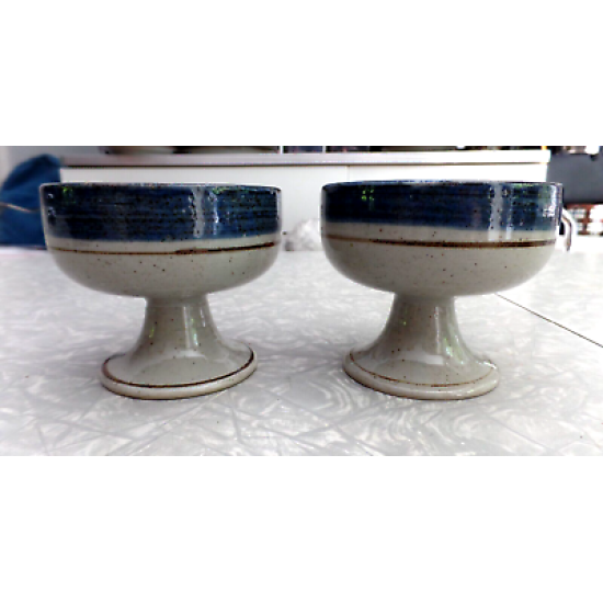 VINTAGE #RARE# OTAGIRI JAPAN HAND CRAFTED "MARINER" 2 PC. FOOTED DESSERT CUP SET