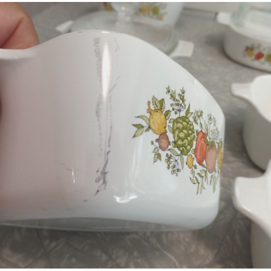 VINTAGE CORNING WARE 14 PC. "SPICE of LIFE" VEGETABLE PATTERN CASSEROLE DISH SET
