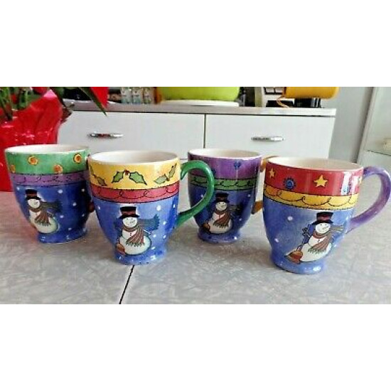 SANGO 4PC.SAKURA SUE ZIPKIN "SWEET SHOPPE CHRISTMAS" SERIES COFFEE/TEA MUG SET